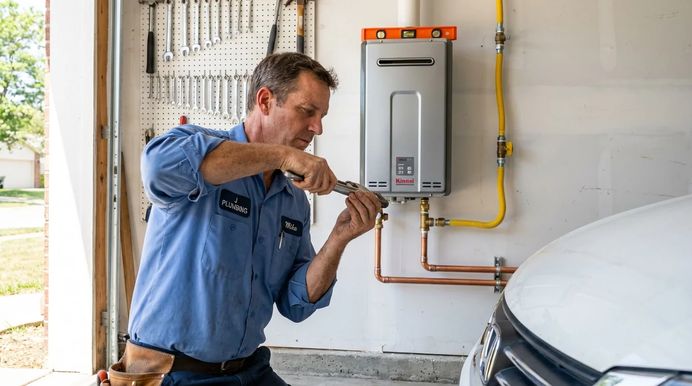 Tankless water heater installation by a Johns Plumbing LLC plumber in Marion